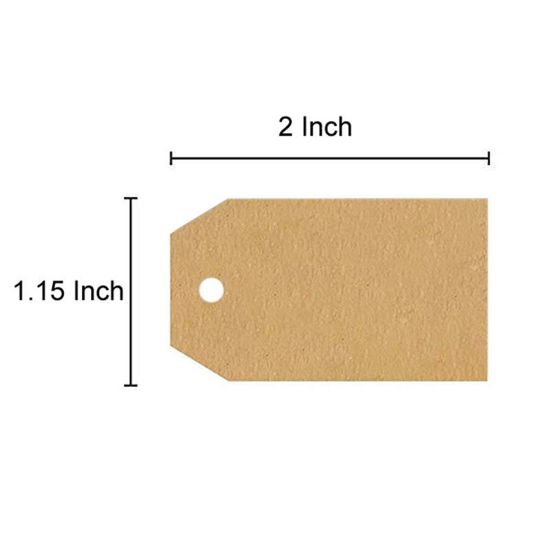 lasenersm 1 Roll Natural Brown Craft Gift Tag Stickers Blank Permanent Adhesive Kraft Label Stickers for Christmas Gifts Mason Jars Glass Bottles 300 Pieces Stickers per Roll 1.15" x 2" - Image 3